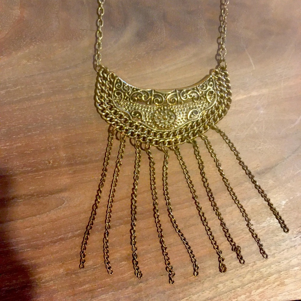 Long necklace with boho pendant